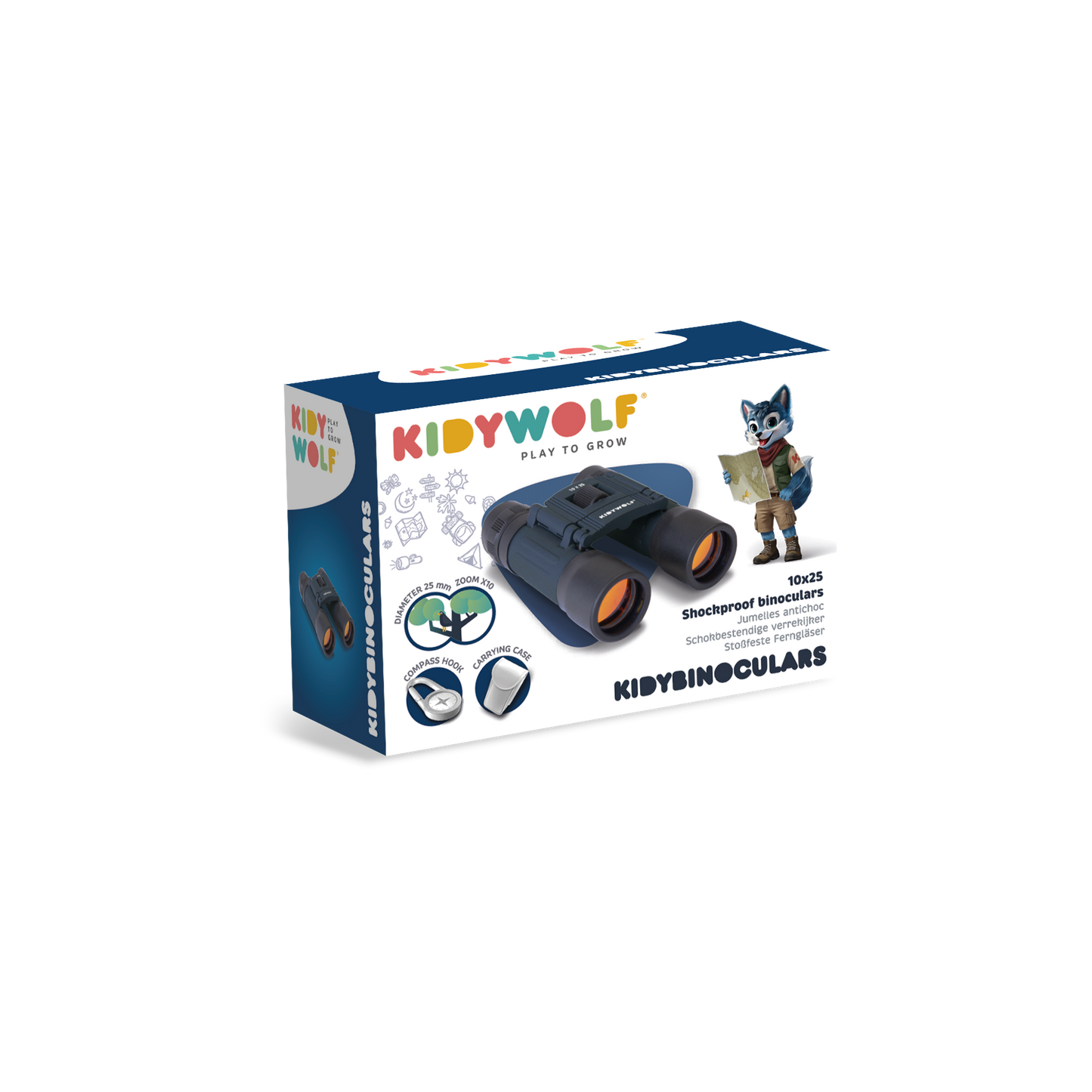 KIDYBINOCULARS Shockproof Binoculars Blue