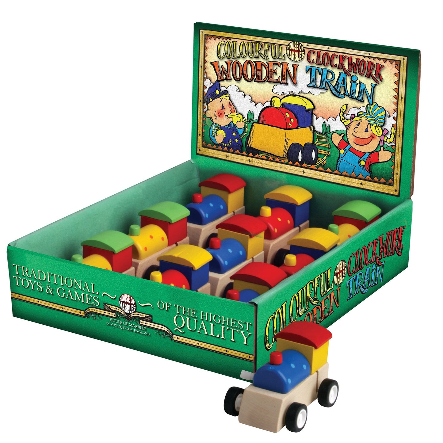 House of Marbles Wooden Clockwork Train