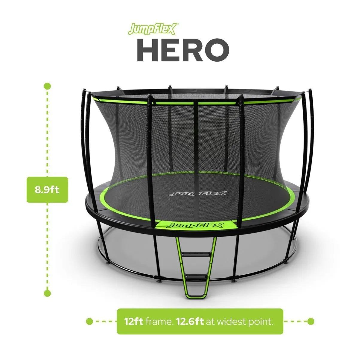 Jumpflex HERO Outdoor Garden Trampoline with Safety Enclosure