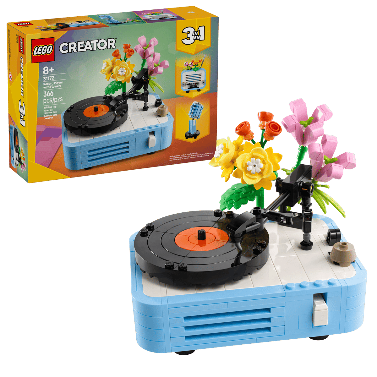 LEGO Creator 3-in-1 Record Player with Flowers Building Set