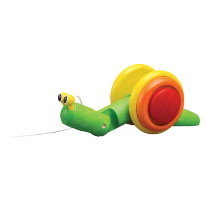 PlanToys Wooden Pull-Along Snail Toy