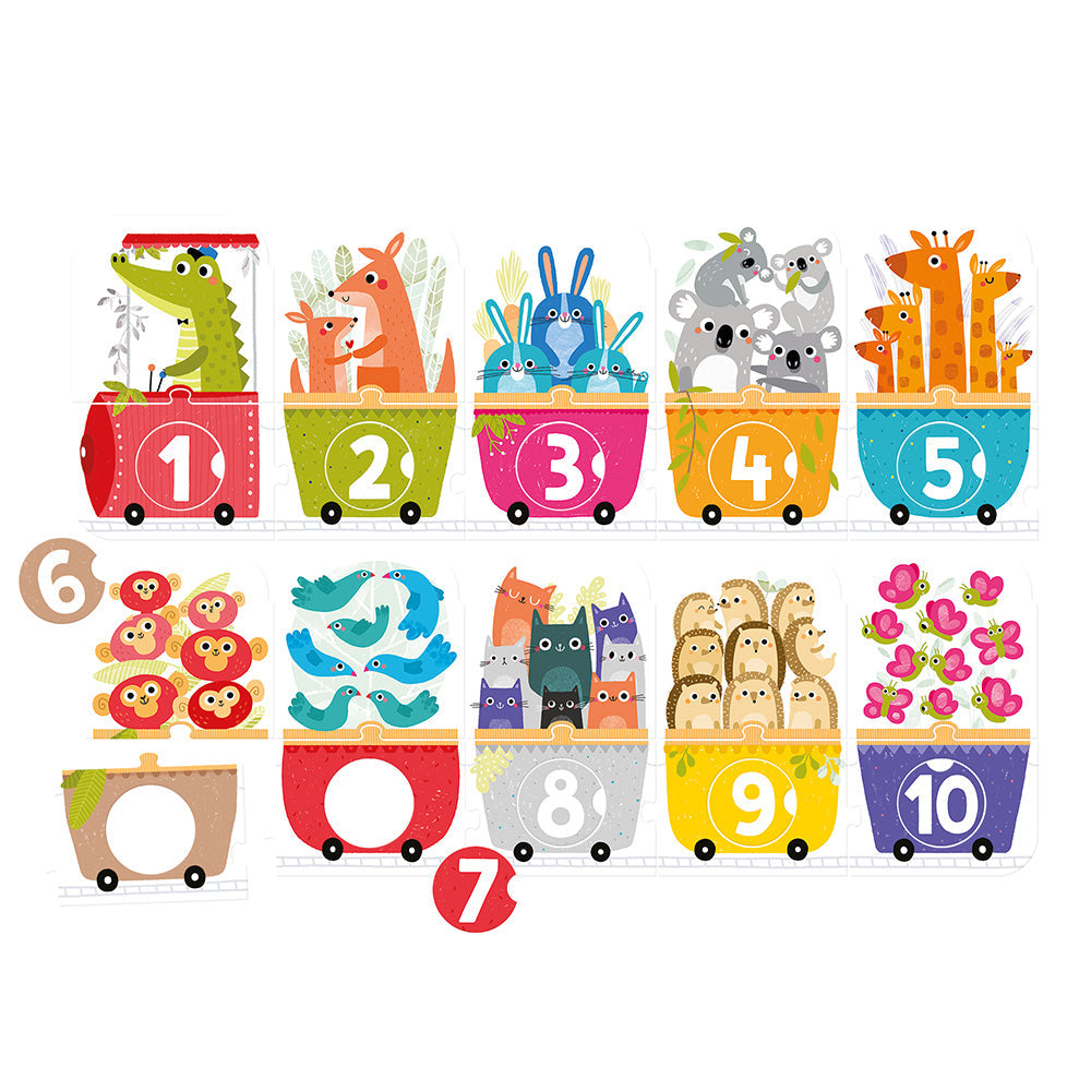 Banana Panda Make-a-Match Number Train Puzzle