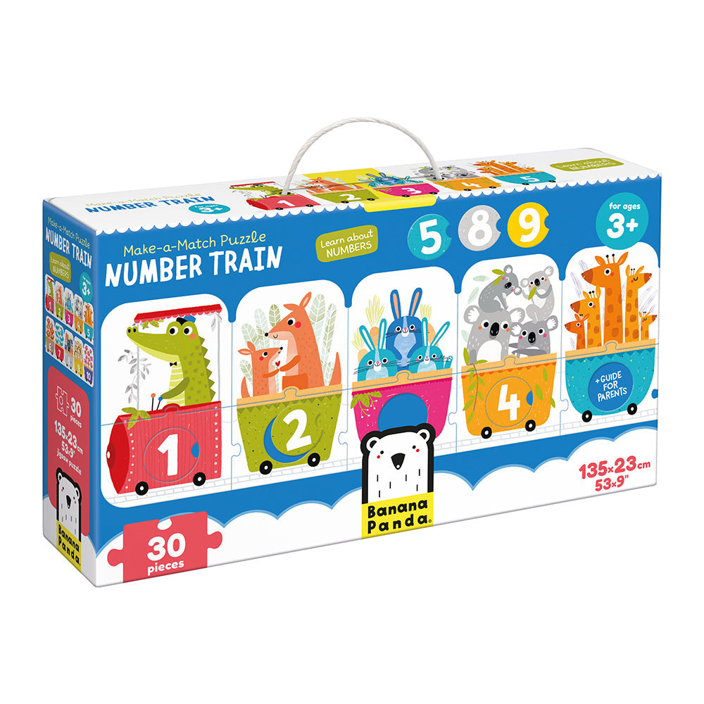 Banana Panda Make-a-Match Number Train Puzzle
