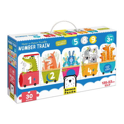 Banana Panda Make-a-Match Number Train Puzzle