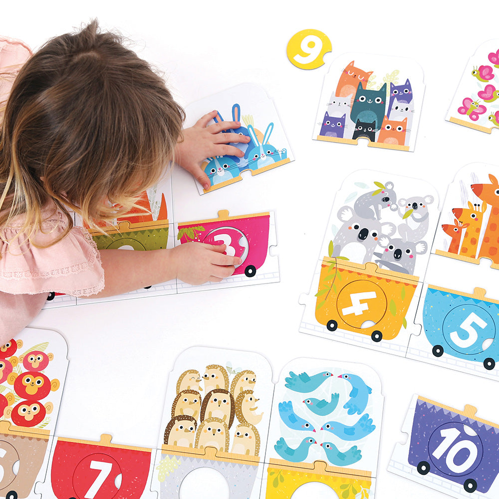 Banana Panda Make-a-Match Number Train Puzzle