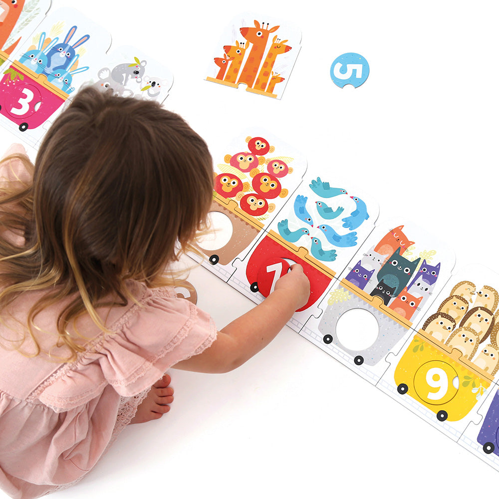 Banana Panda Make-a-Match Number Train Puzzle