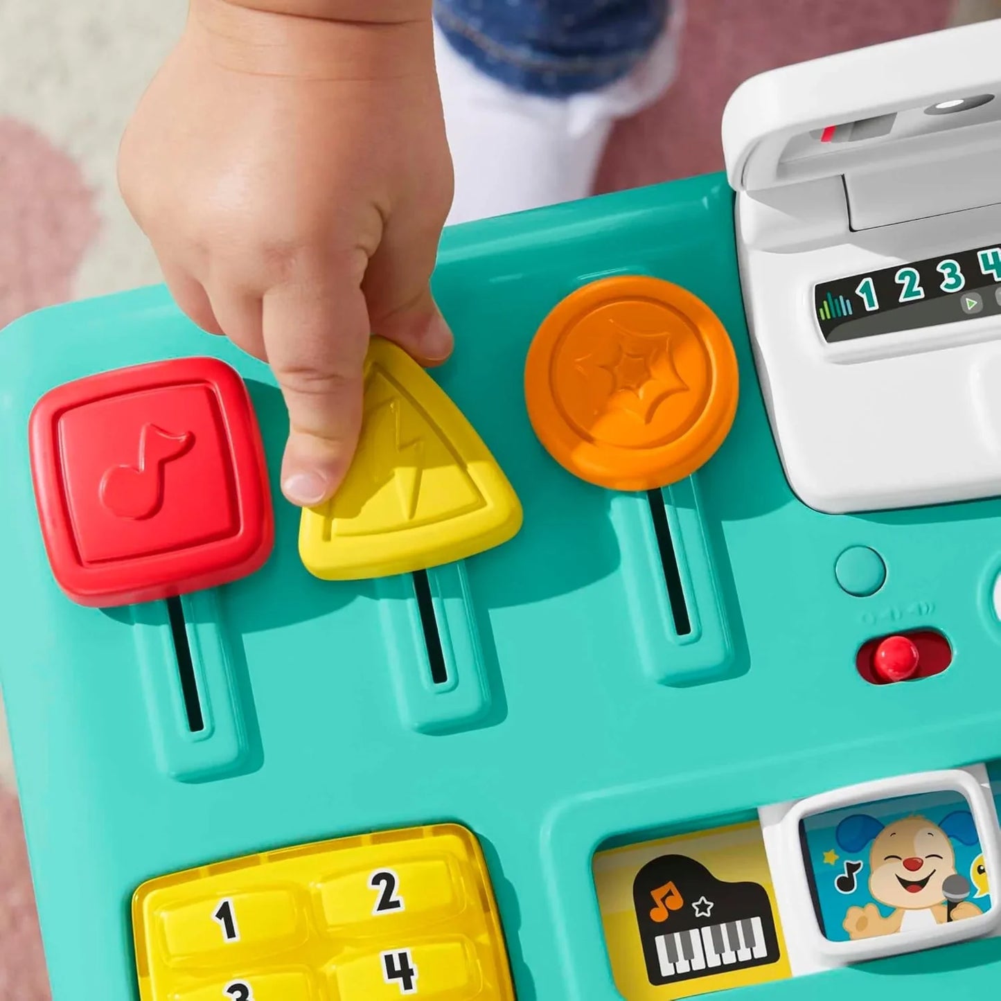 Fisher-Price 3-in-1 Interactive Learning Activity Table with Piano, Lights, Sounds & Microphone