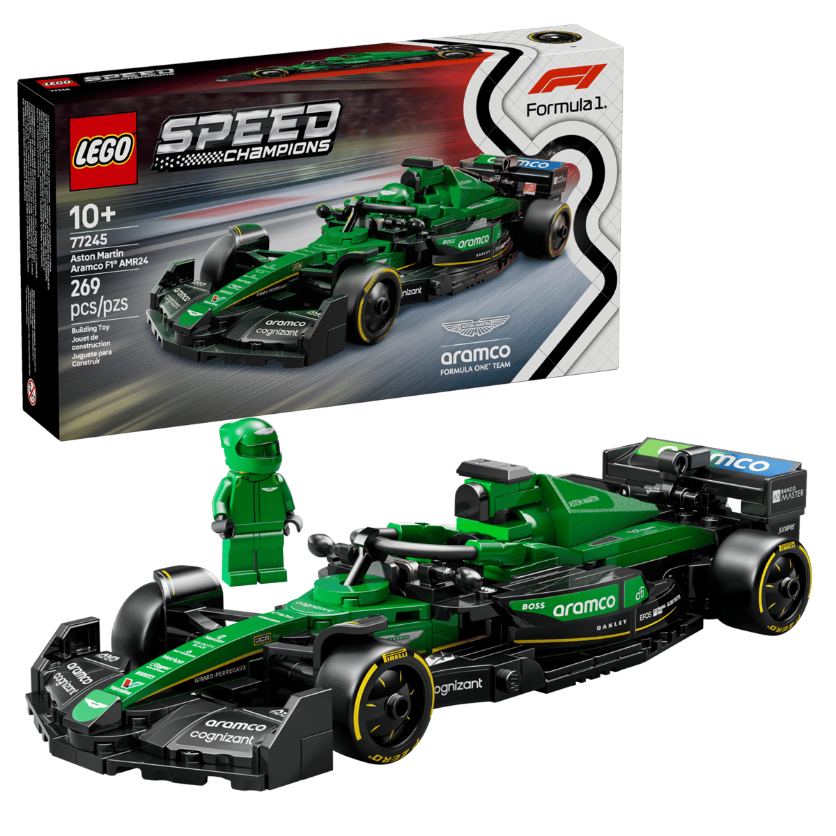 LEGO Speed Champions Aston Martin Aramco F1 AMR24 Race Car Building Set 77245