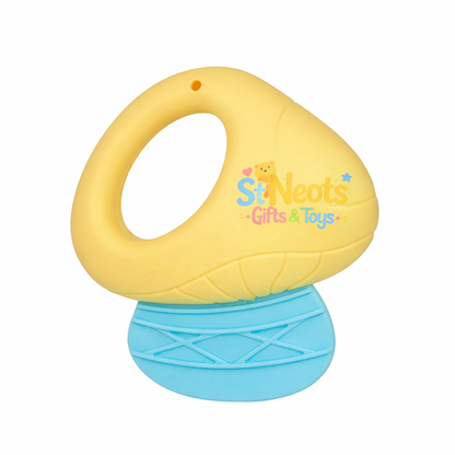 St Neots Gifts & Toys Silicone Baby Teether Rattle – Soft Sensory Toy for Infants
