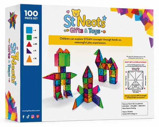 100 Piece Magnetic Building Tiles Set