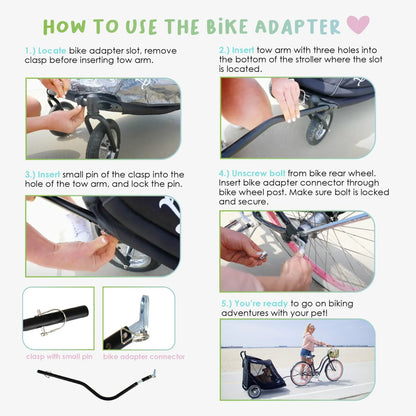 Petique Breeze Pet Jogger Stroller incl. Free Rain Cover & Bike Adapter