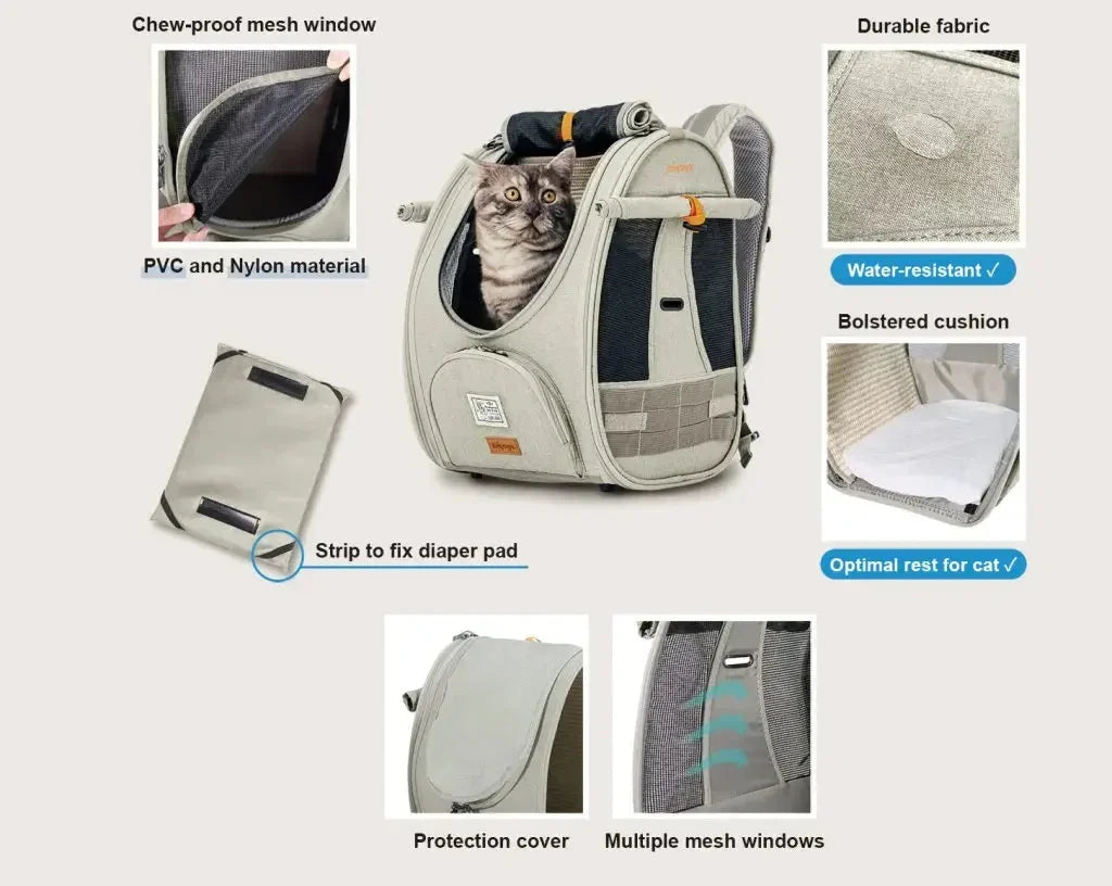 Ibiyaya Adventure Cat Carrier Backpack | Airline-Approved