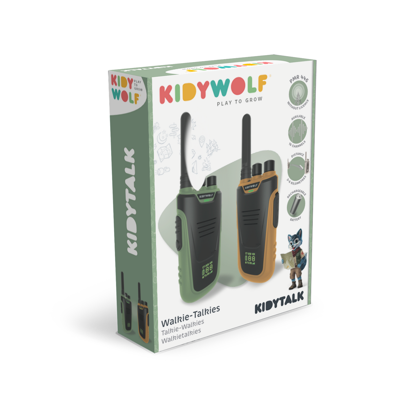 KIDYTALK Long Range Walkie-Talkies Green and Orangea