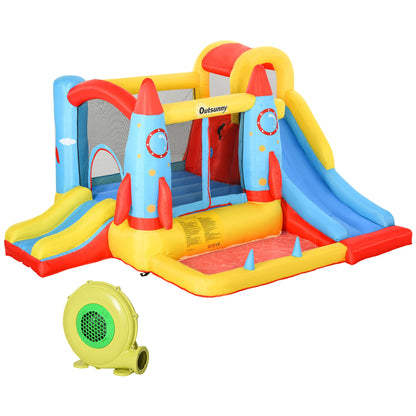 Outsunny 3-in-1 Inflatable Bouncy Castle with Dual Slides, Trampoline & Water Pool 3.3m x 2.65m x 1.85m