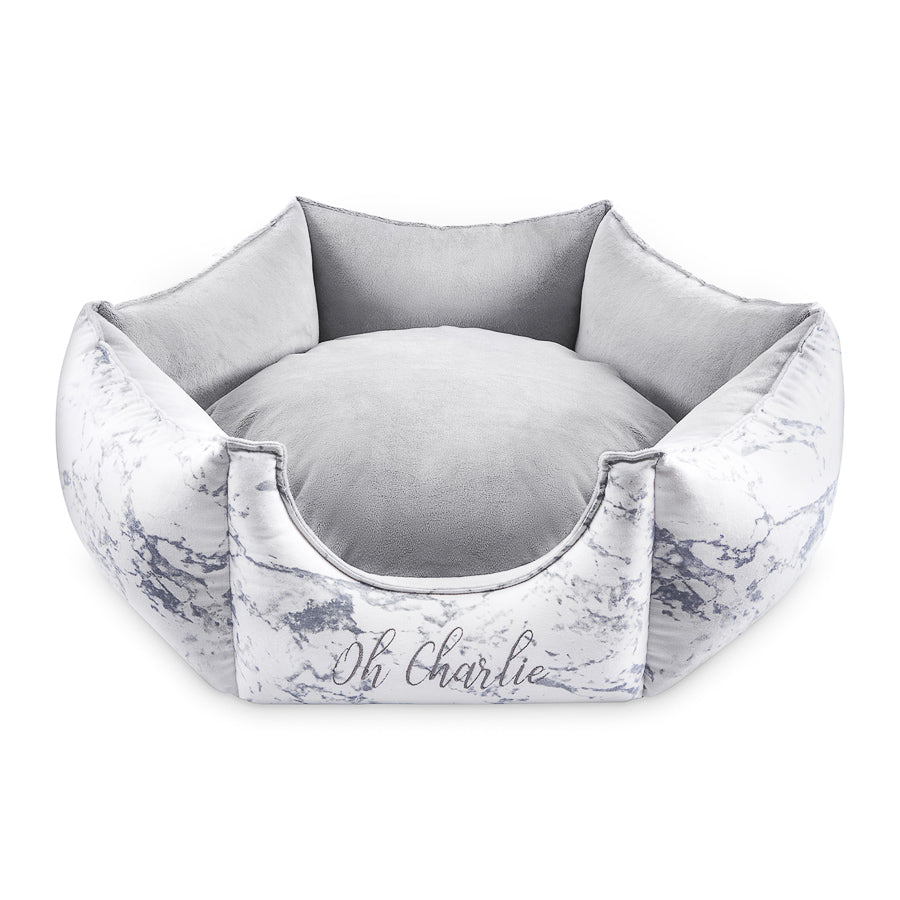 Oh Charlie Luxe Dog Bed Marble