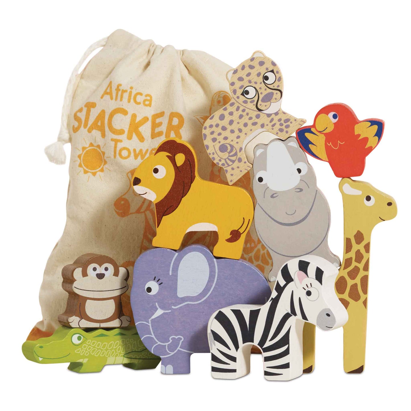 Le Toy Van Africa Stacker Tower & Bag