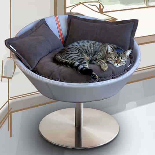 Pet Interiors Cosmo Buffalo Leather Deluxe Cat Bed