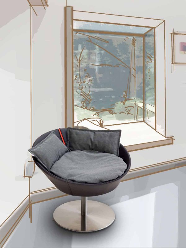 Pet Interiors Cosmo Faux Leather Deluxe Cat Bed