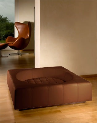Pet Interiors Cube Genuine Leather Dog Bed