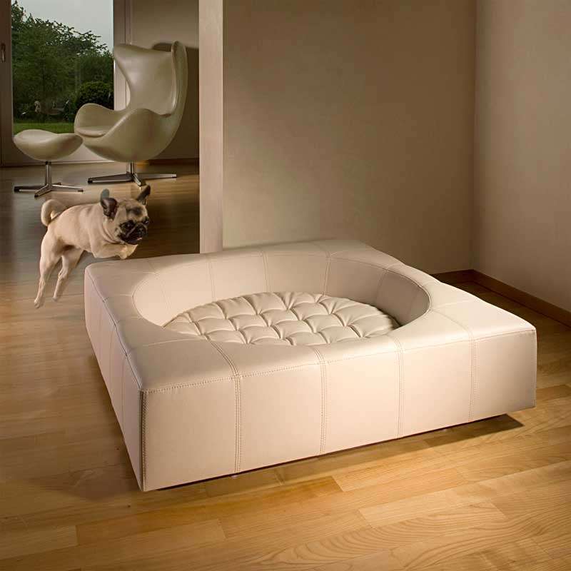 Pet Interiors Cube Genuine Leather Dog Bed