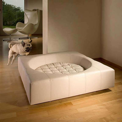 Pet Interiors Cube Genuine Leather Dog Bed