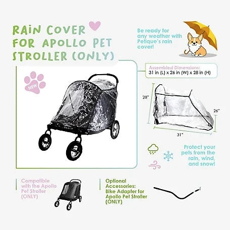 Petique Apollo Elite Pet Stroller incl. Free Rain Cover & Bike Adapter