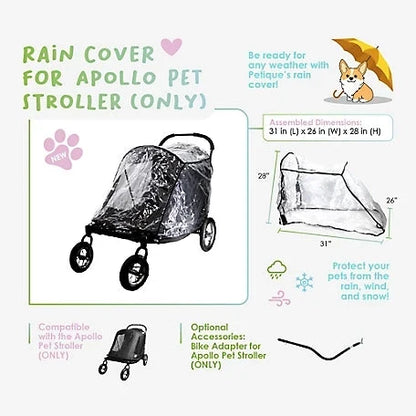 Petique Apollo Elite Pet Stroller incl. Free Rain Cover & Bike Adapter