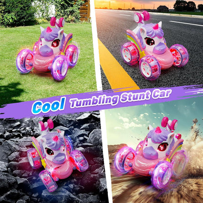 Transforming RC Stunt Drift Car with LED Lights – 2.4GHz Remote Control Toy for Kids