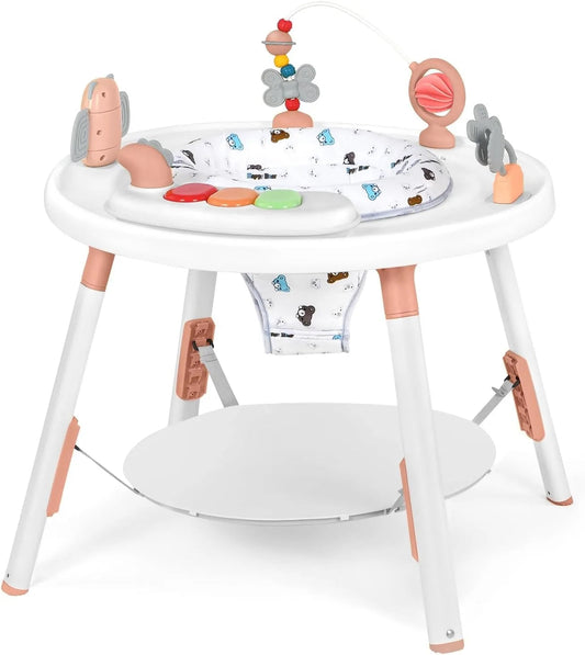 3-in-1 Baby Activity Centre Jumper & Play Table – 360° Rotating Seat with Interactive Toys
