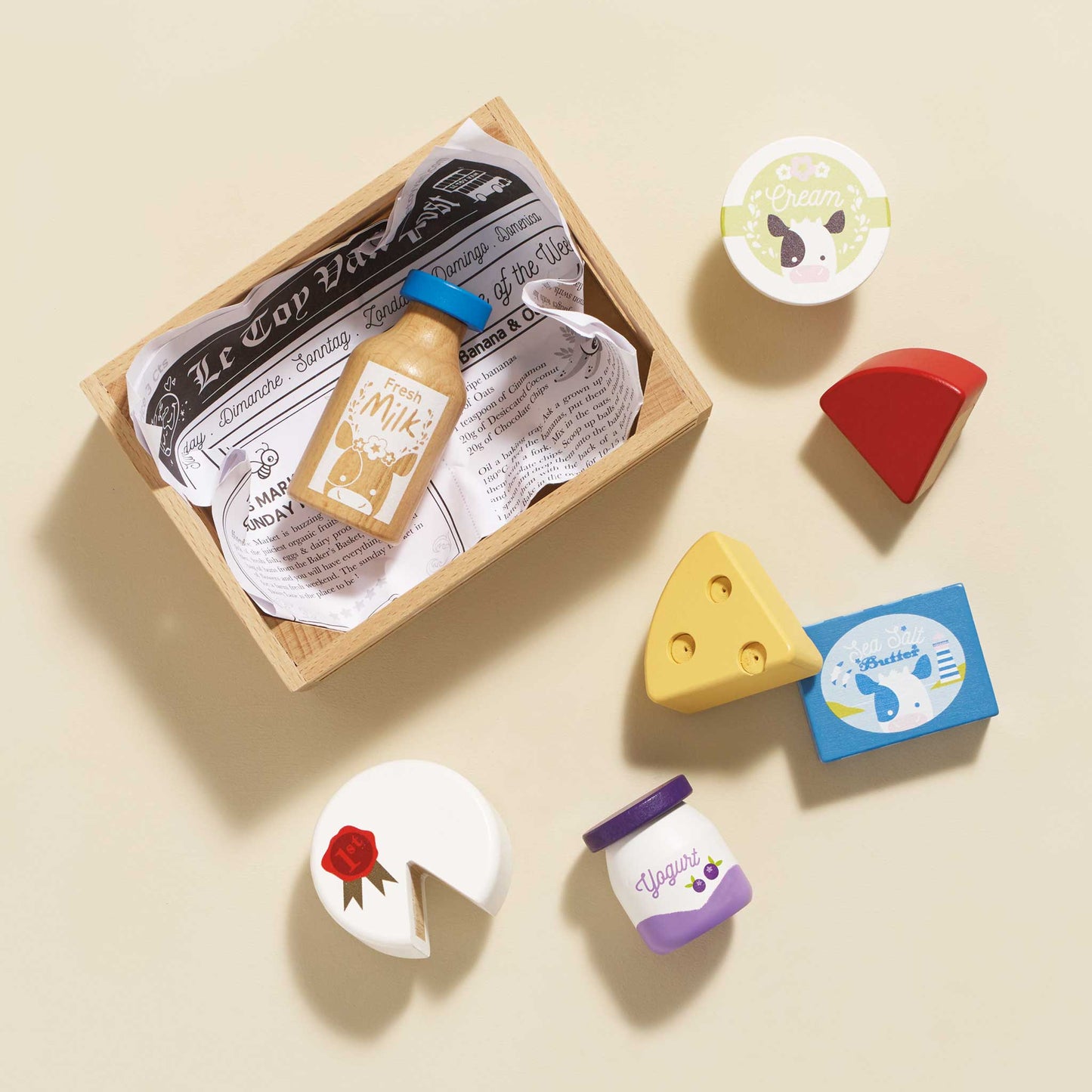 Le Toy Van Market Crate - Cheese & Dairy