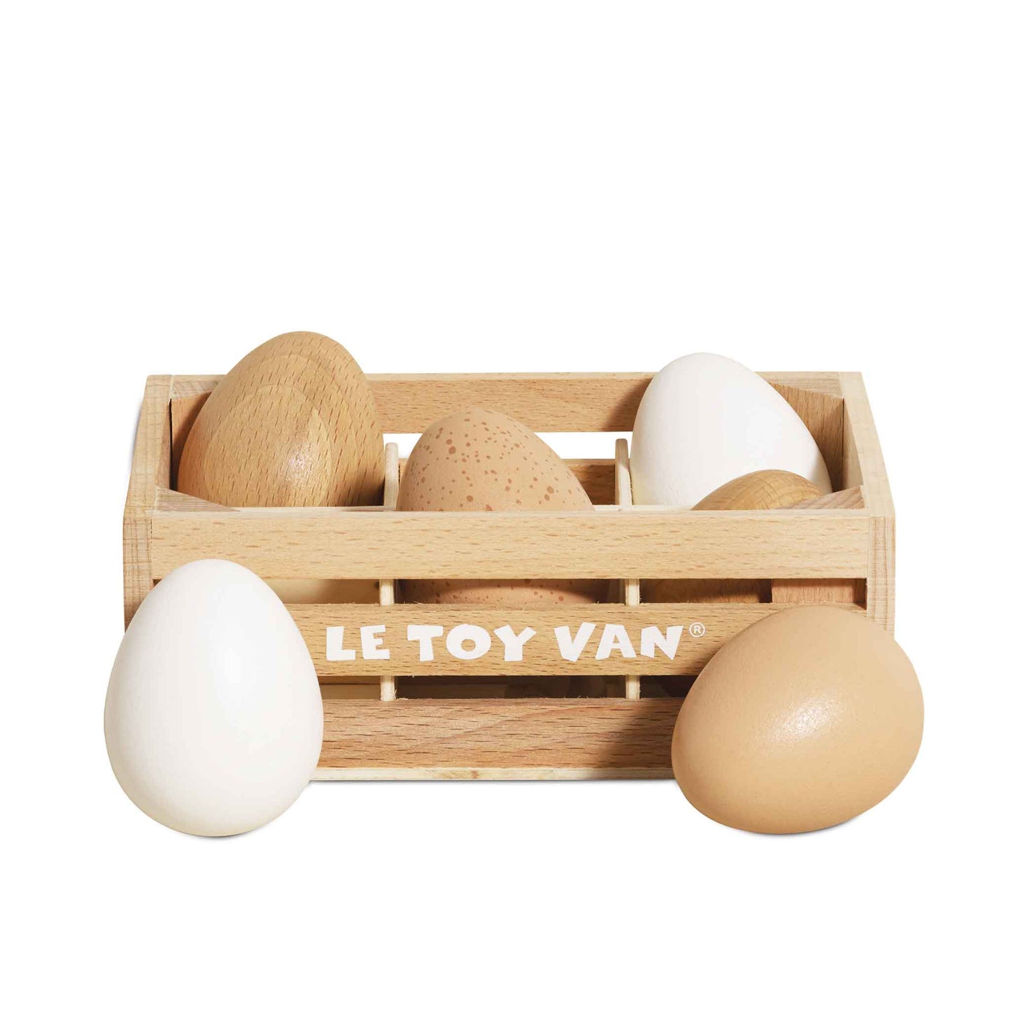 Le Toy Van Market Crate - Farm Eggs Half Dozen Crate
