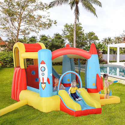Outsunny 3-in-1 Inflatable Bouncy Castle with Dual Slides, Trampoline & Water Pool 3.3m x 2.65m x 1.85m