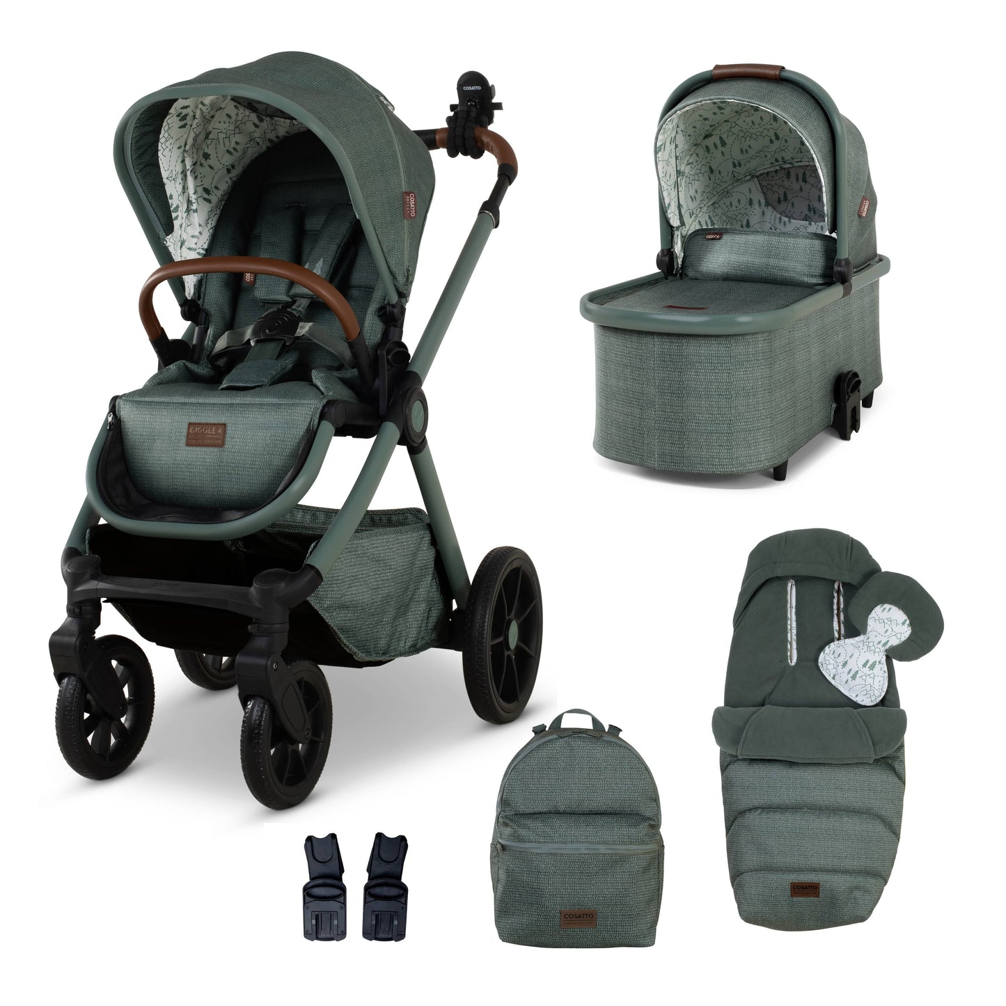 Cosatto Giggle 4 Pram & Accessory Bundle - Special Edition, Tiny Treetops