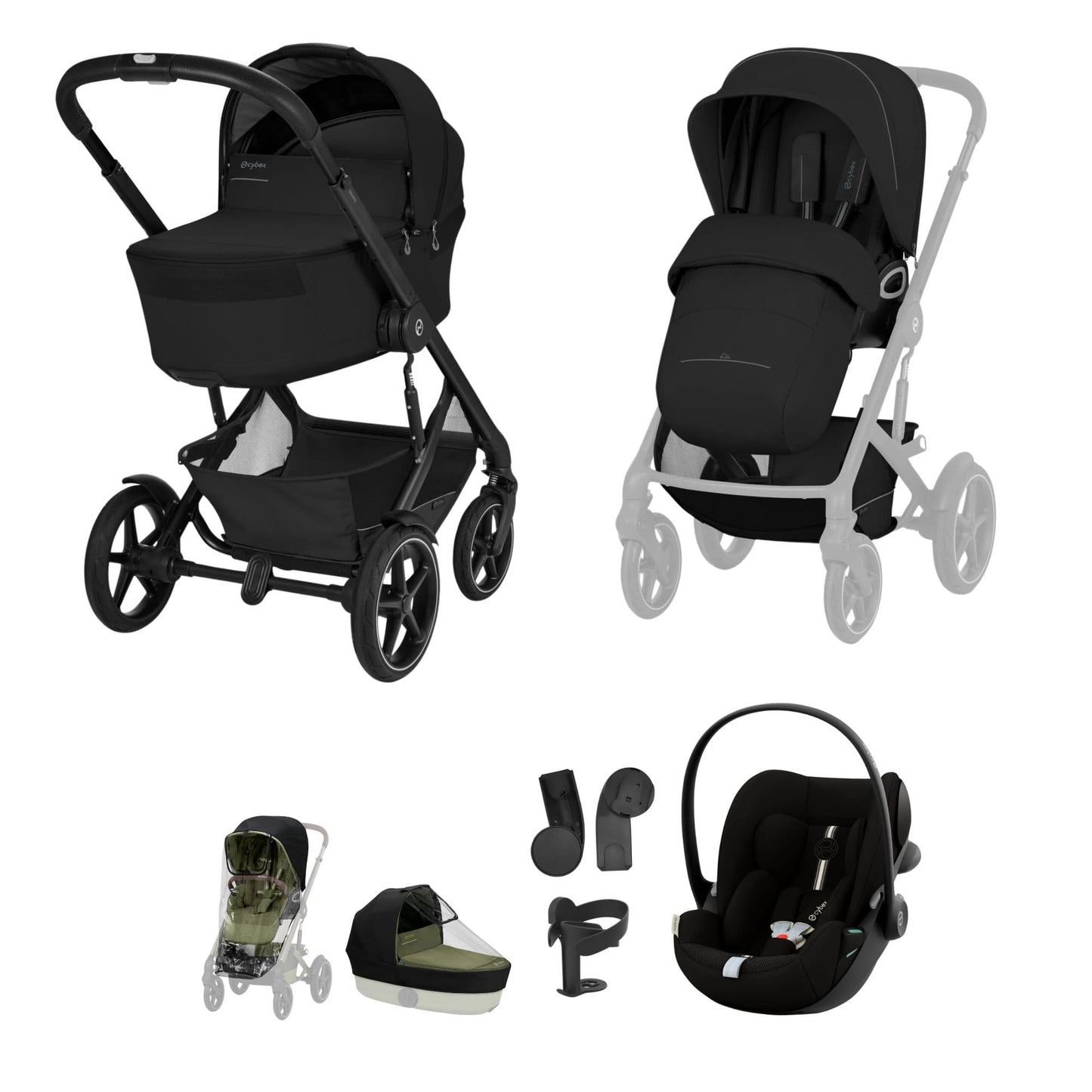 Cybex Talos S Lux (Cloud G3 Plus) Travel System - Black/Moon Black (2026)