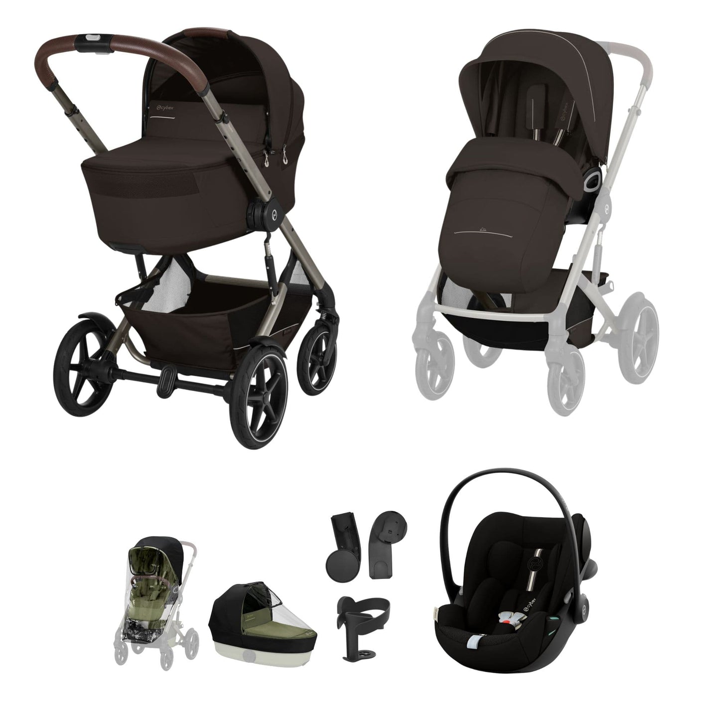 Cybex Talos S Lux (Cloud G3 Plus) Travel System - Taupe/Chocolate Brown (2026)