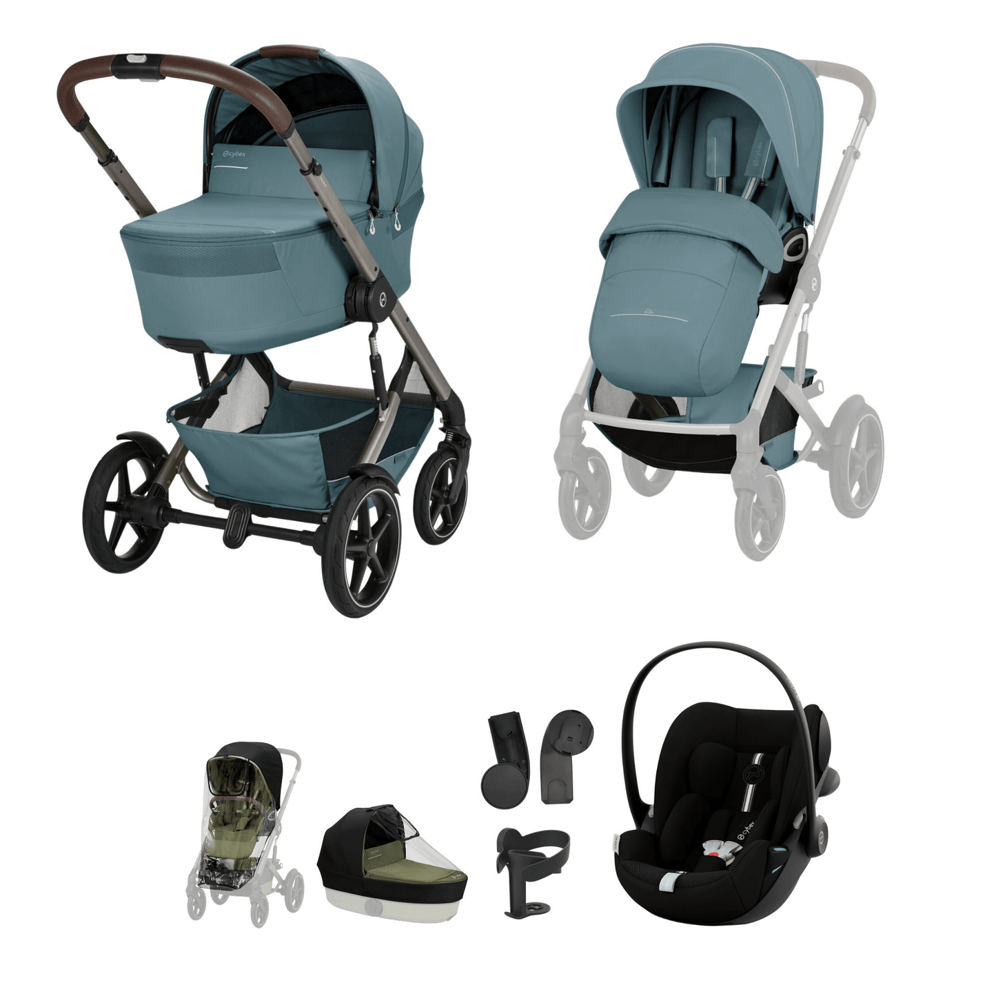 Cybex Talos S Lux (Cloud G3 Plus) Travel System - Taupe/Stormy Blue (2026)