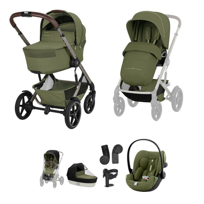 Cybex Talos S Lux (Cloud G3 Plus) Travel System - Taupe/Moss Green (2026)