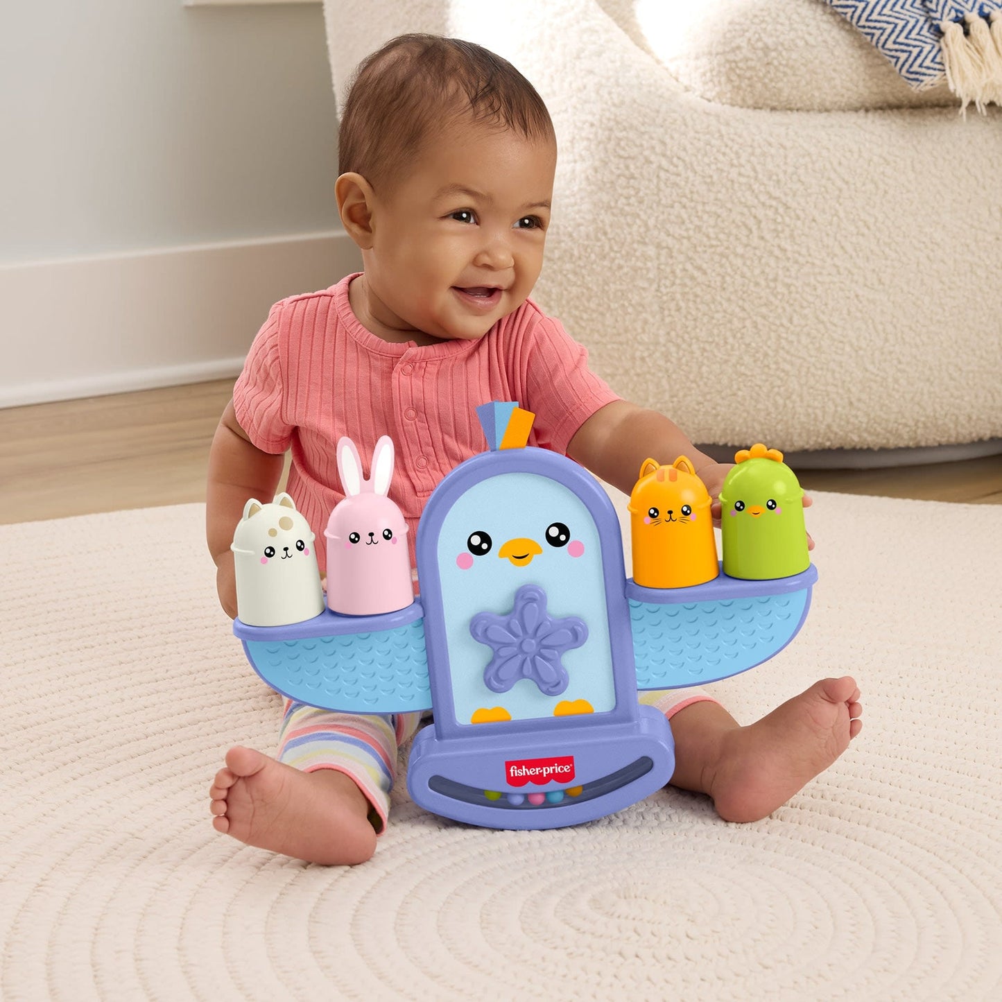 5-Piece Baby Bird Rattle Stacking Toy – Colourful Educational Sensory Toy for Babies