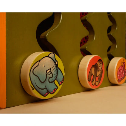 Toys Zany Zoo Wooden Activity Cube Assortment with Bead Maze, Shape Sorter & Learning Activities