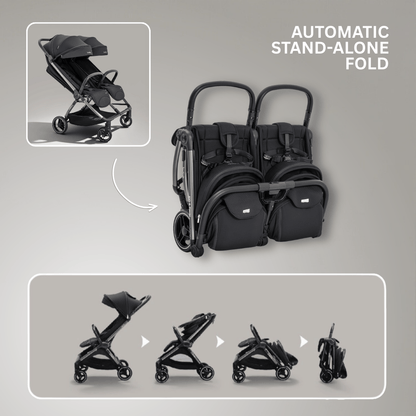 JoviKids Ayla Twin Stroller - Urban Black