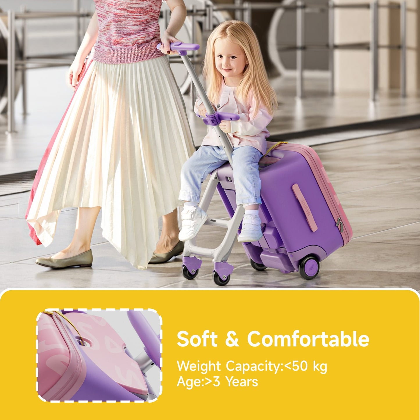 Jovikids JoyRide 3-in-1 Children's Ride-on Suitcase - Pink