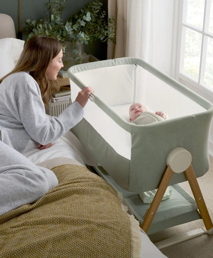 Mamas & Papas Lua Bedside Crib - Sage