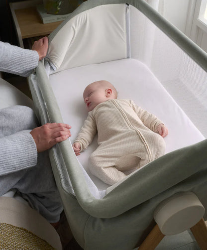 Mamas & Papas Lua Bedside Crib - Sage