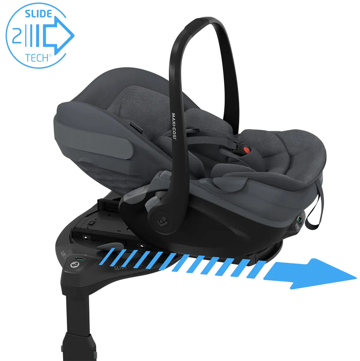 Maxi Cosi Pebble Slide Pro Car Seat and Base - Moon Graphite