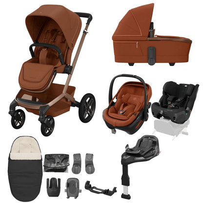 Maxi Cosi Fame (10 Piece) Ultimate Family Travel System - Copper Terra
