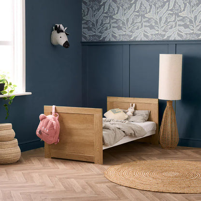 Obaby Nika Cot Bed - Oak & White