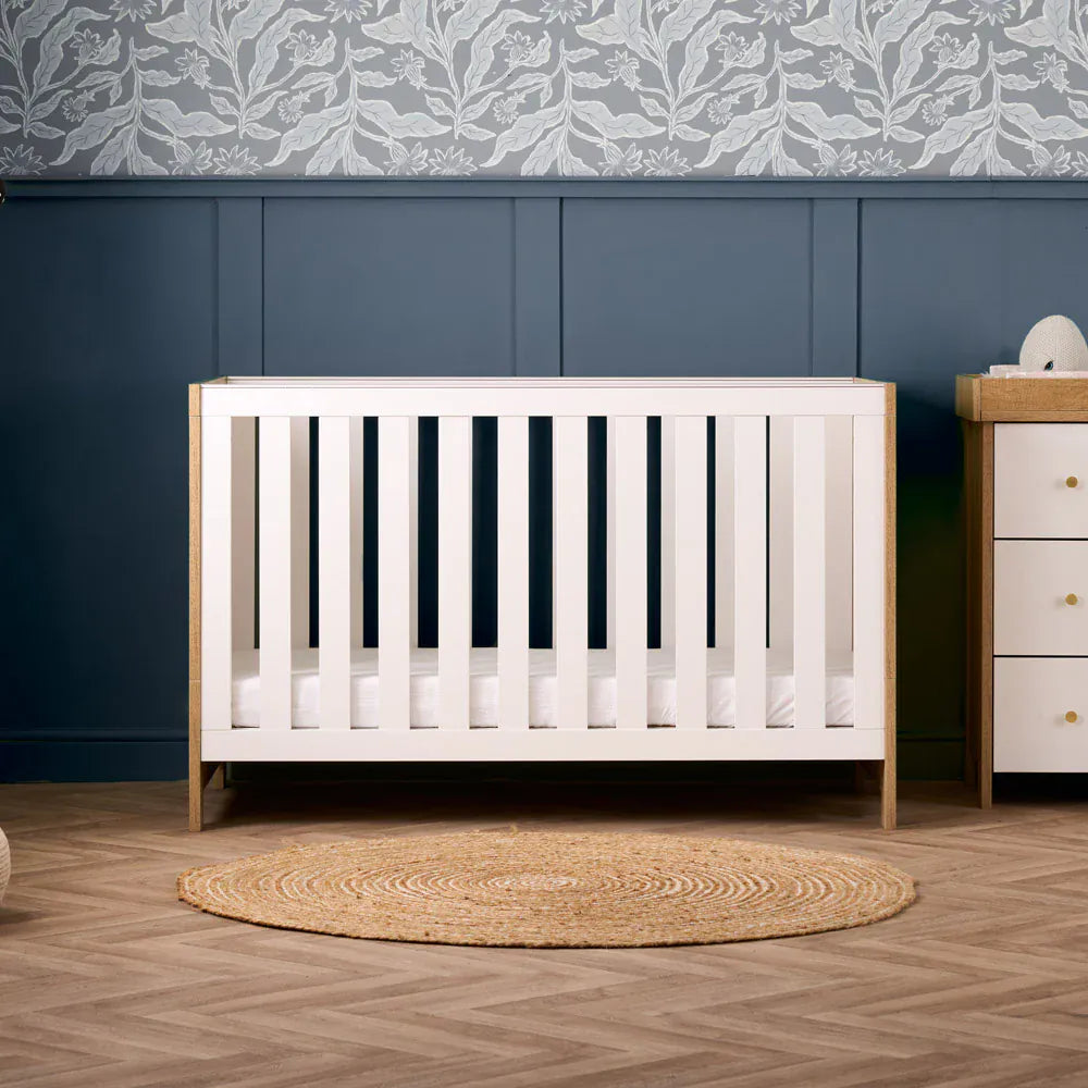 Obaby Nika Cot Bed - Oak & White