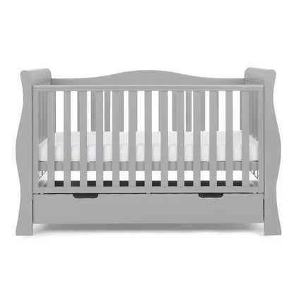Obaby Stamford Luxe Sleigh Cot Bed - Warm Grey