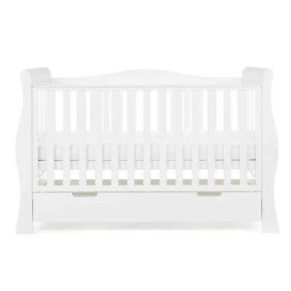 Obaby Stamford Luxe Sleigh Cot Bed - White