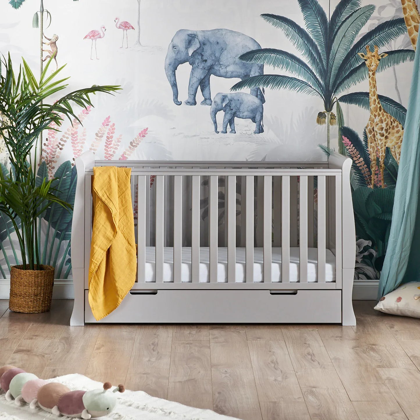 Obaby Stamford Classic Sleigh (3 Piece) Room Set - Warm Grey